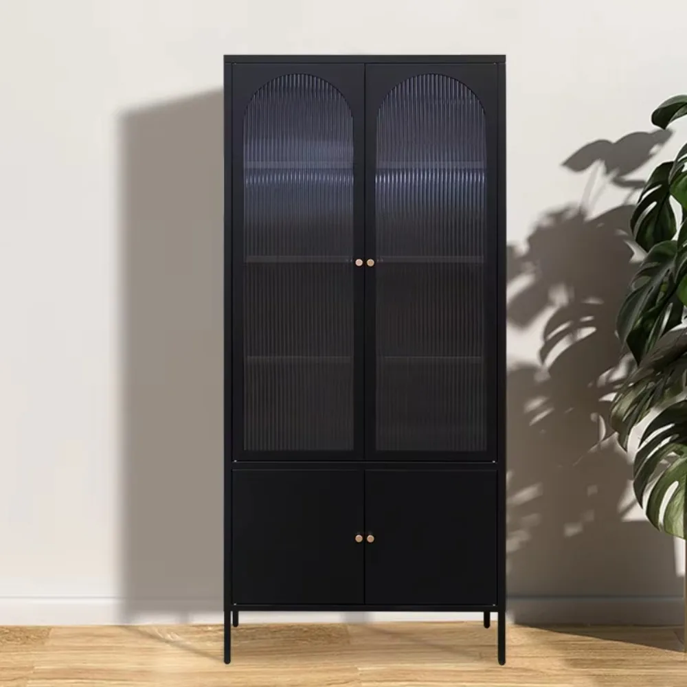 bar Dining Tall Buffet China showcase Display Storage Home Furniture Modern New Design Glass Cabinet for Living Room view 4