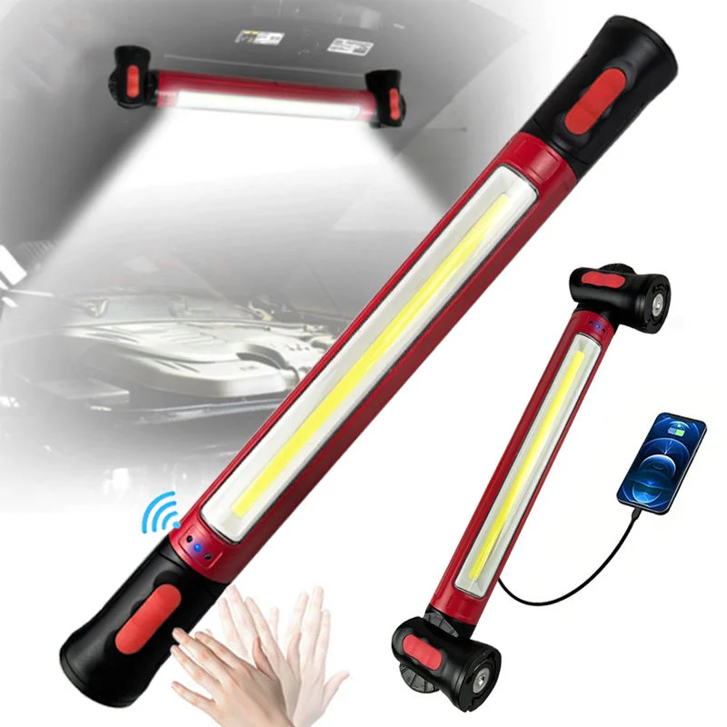 

Рабочий фонарь COB с датчиком движения, 1200 люмен, 20 Вт, магнитный, для механиков, 4400 мАч, перезаряжаемый, портативный, беспроводной, для освещения подкапотного пространства автомобиля