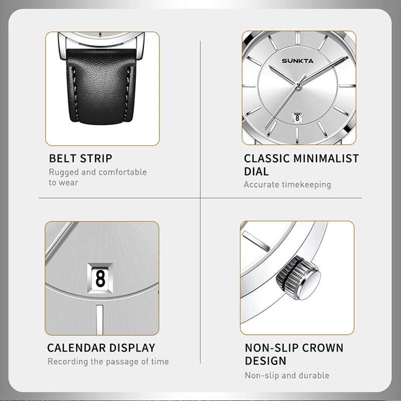 

SUNKTA 2026 Luxury Mens Watch LIGE Fashion Casual Quartz Wristwatches Waterproof Date Business Watches Women Gifts Reloj Hombre