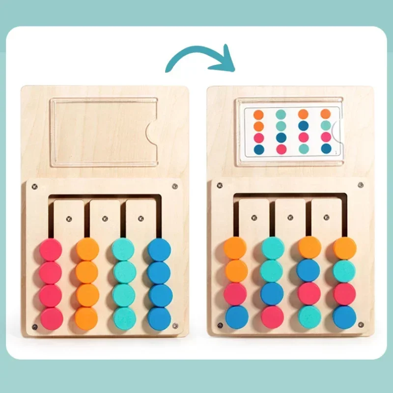 Montessori cor de madeira forma correspondência cognição aprendizagem jogo tabuleiro estimular precoce crianças cérebro lógica pensando desenvolver brinquedos