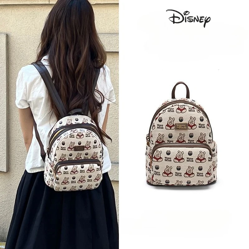 

Disney Pooh Bear anime cartoon cute girls' backpack Kawaii student school bag laptop bag storage travel bag Valentine's Day gift