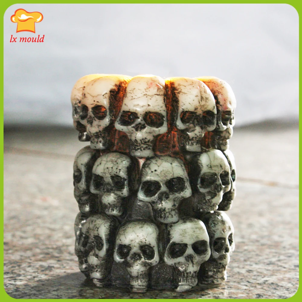 

Halloween Candle Silicone Mold Superimposed Skull Plaster Resin Mould
