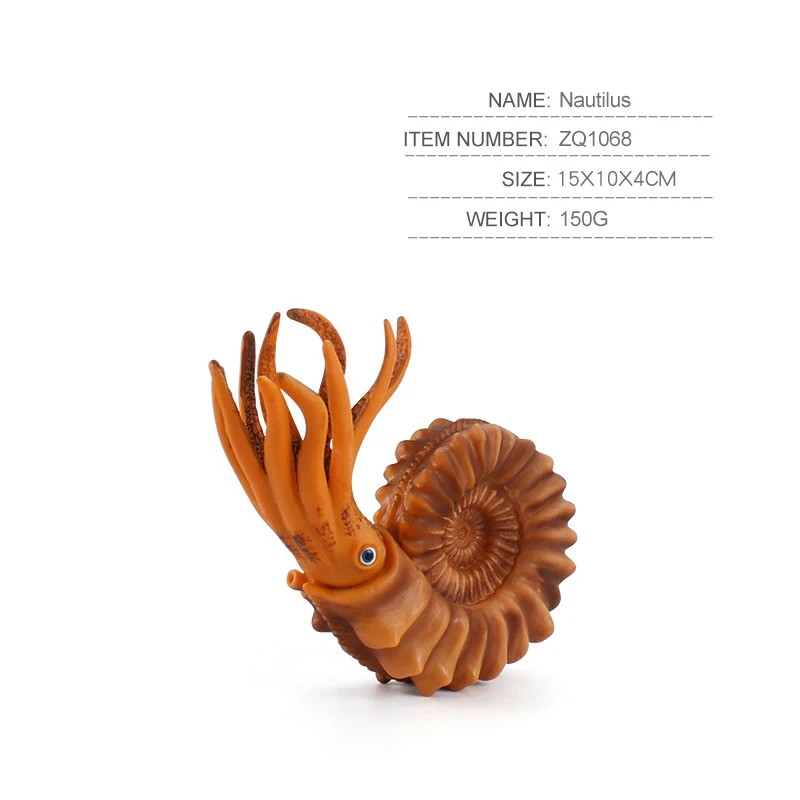 Fun Cambrian Ancient Creature Simulated Marine Animal Model Strange Shrimp Nautilus Trilobite Set Toy Deep Sea Animal Ornament