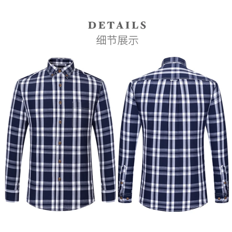 Button Up Shirt Plaid Mens Fashion Clothing Trends 100% Cotton Slim Fit Shirt Men Shirts Longsleeve Shirt for Men Retro Clothes