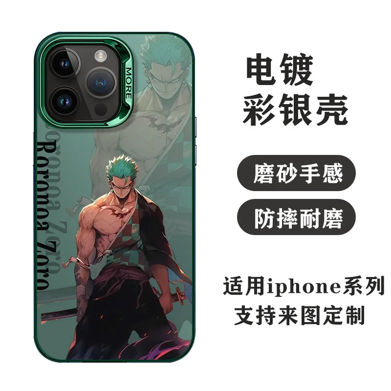 Japan Anime One Piece Roronoa Graffiti Zoro Three blade flow Phone Case for iPhone 11 12 13 14 15 16 17 Pro Max Plus Back Cover view 6