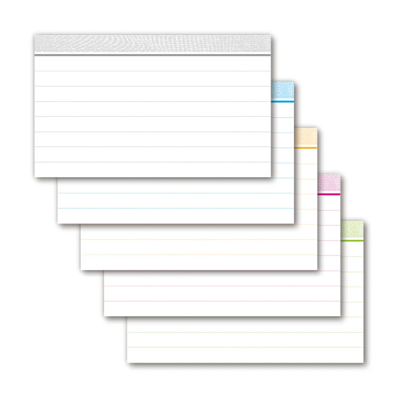 COLOR MASH 3X5 polegadas 50 folhas (5 cores) cartão de índice de dupla face cartão de resumo registro de memorando