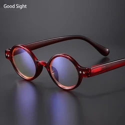 Gafas de lectura Retro con montura roja para hombre y mujer, anteojos redondos Vintage con bloqueo de luz azul, + 1,5 + 2 + 2,5 + 3 + 3,5 + 4