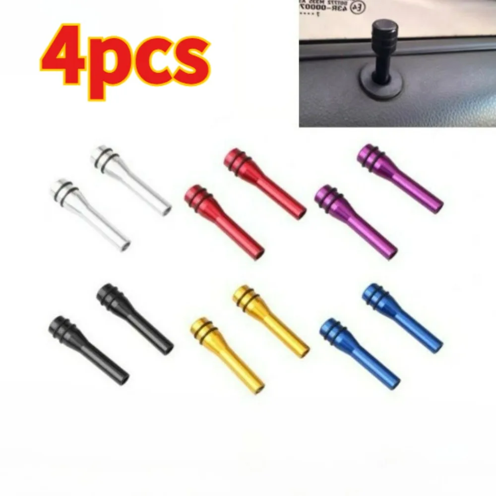 4PCS Automotive parts personalized universal aluminum alloy door bolt, safety door lock buckle, door lock status button