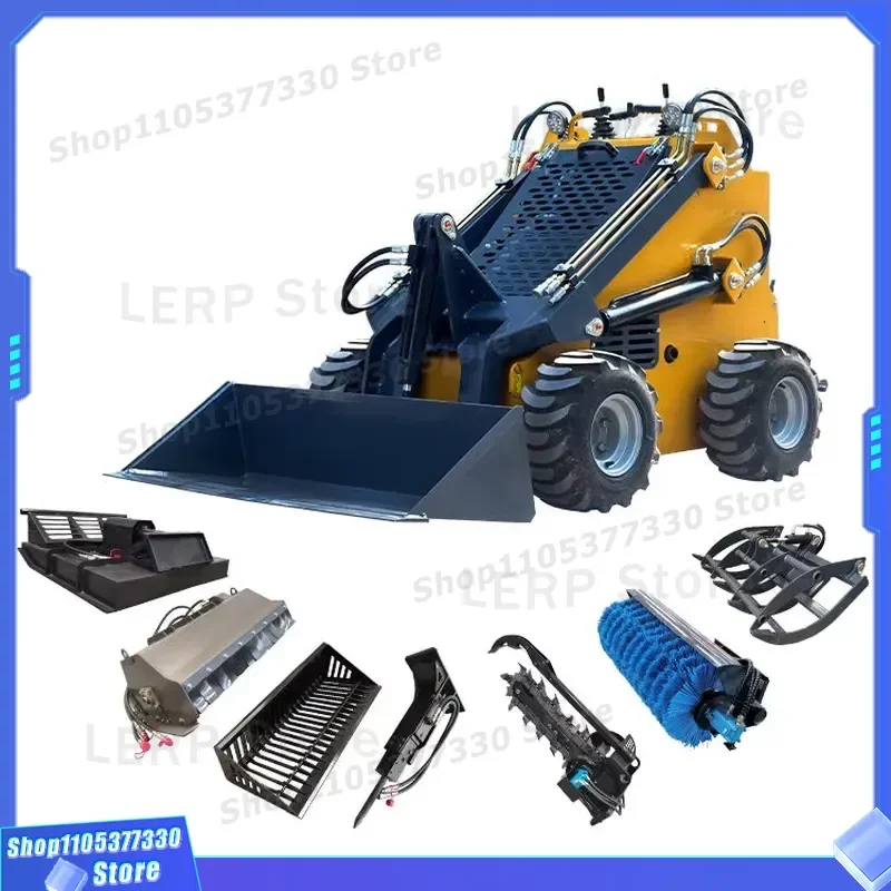 Heavy Duty Forestry Roller Shredder for Skid Steer Loader Mini Front End Attachment Disc Mulcher Head Wood Chipper Implement