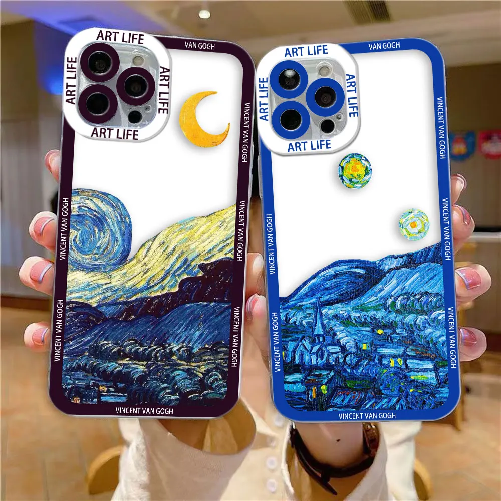 Art V-Van G-Gogh Starry Night Clear Case For Infinix TECNO POVA 2 3 POP SMART 5 6 7 8 NOTE 10 11 12 G96 30 30I CAMON 19 20 Case