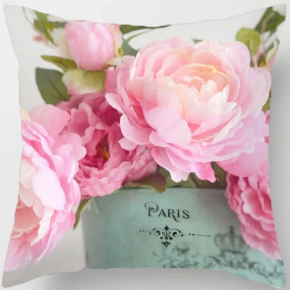 Square Cushion Cover Polyester Fiber Decorative Pillow Case for Couch Lounge Room Anniversary Gift