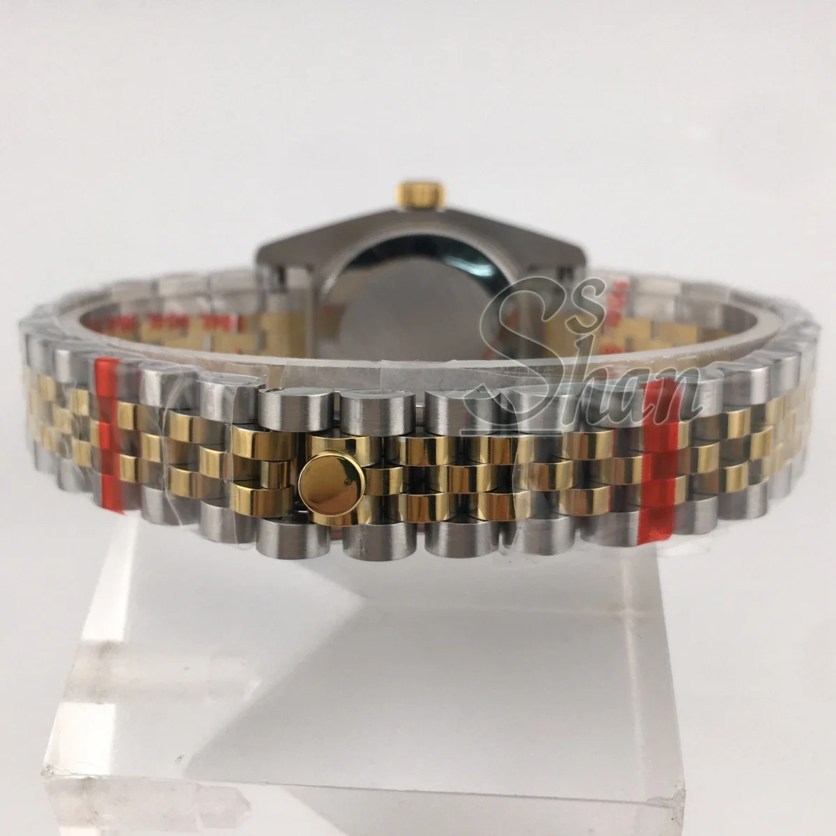 31mm Luxury Women's NH05 Automatic Mechanical Watch Two-Tone Gold Bracelet Diamond Bezel Sapphire Glass Gold Dial Diamond Indice view 6