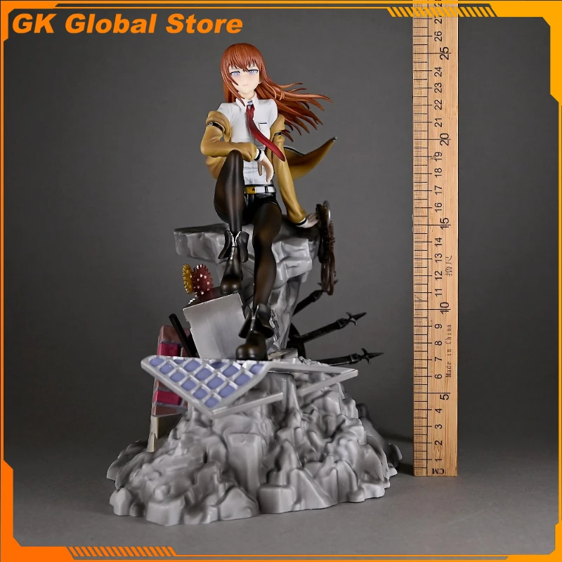 Nowa Figurka Anime Steins Gate Makise Kurisu 25cm z PVC, Piękna Statuetka Dziewczyny, Ozdoba na Biurko, Prezent Urodzinowy, Zabawka - Nowa Wyprzedaż