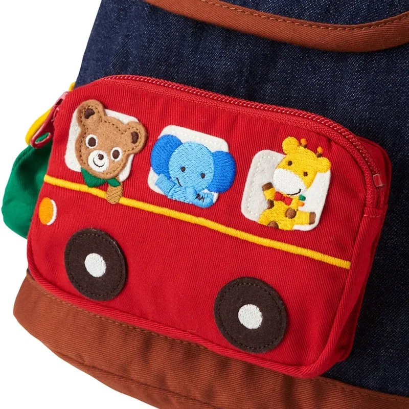 Miki Backpack Japanese Style Kids Cute Cartoon Bear Bus Car School Bag Baby Kindergarten Backpack