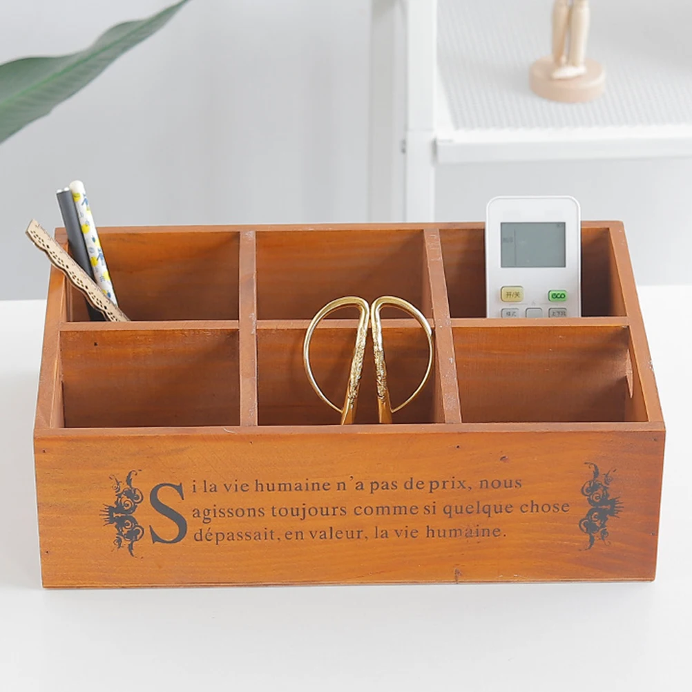 

Vintage Storage Box Multi Compartment Boxes Organizer Container Containers Sundries Wooden and Organization Sundry