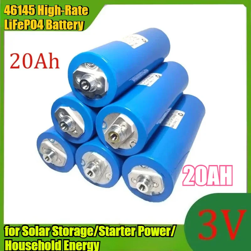 

3 В, 20 Ач, 46145, высокоскоростной аккумулятор LiFePO4 — чрезвычайно термостойкий для солнечного хранения/стартерного питания/бытовой энергии