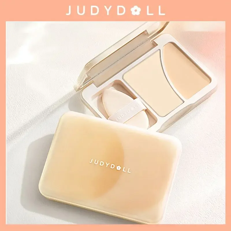 Judydoll-resaltador de doble textura, juego de polvo mate/crema, 2 colores para iluminar la cara, resaltador 3D, maquillaje, cosméticos de belleza raros