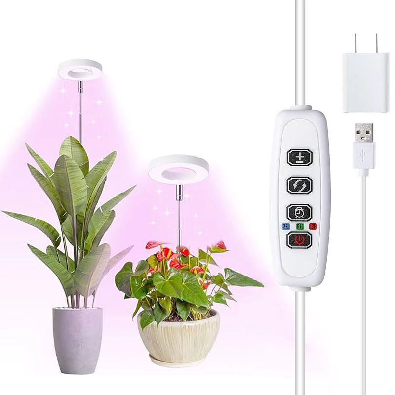 SOMYMORE – lampe de culture LED à spectre complet pour plantes, anneau angélique, lumières de culture de fleurs et de plantes d'intérieur, temps et lumière réglables