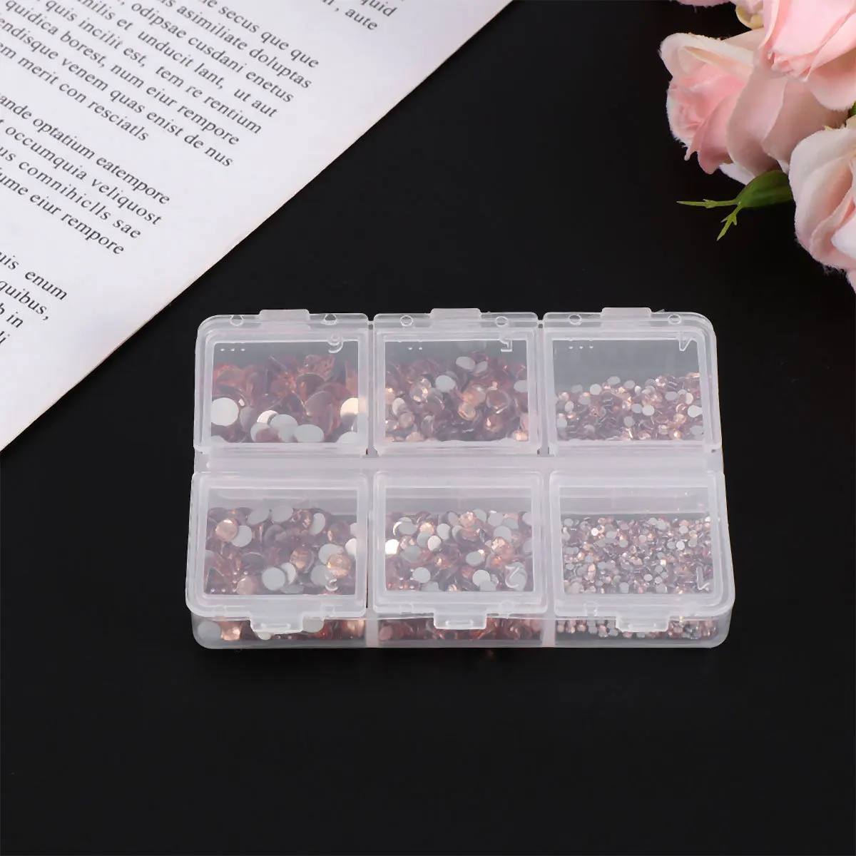 مسمار حجر الراين صندوق زجاجي ملون تدريبات مسطحة الظهر لمسمار الفن مانيكير ديكور Diy بها بنفسك اكسسوارات متعددة الاستخدام الحرفية الديكور