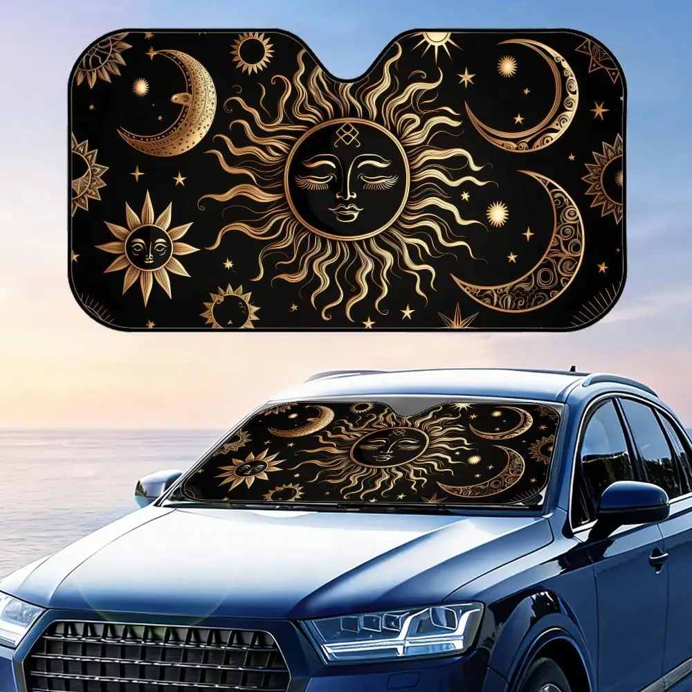 

Witch Sun Moon Sun Visor Foldable Universal Car Windshield Sun Shade UV Protection Heat Insulation Foldable Cover