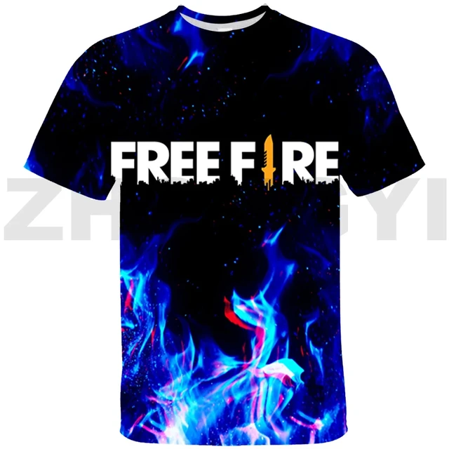 Free Fire Garena 3D camiseta para mujer Hip Hop Tops de verano para ninos ropa de calle fresca con estampado de fuego gratis camisetas de moda para hombres AliExpress