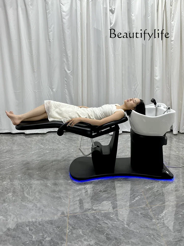 New high-end customized electric shampoo bed ceramic half-lying beauty salon special remote control hair salon