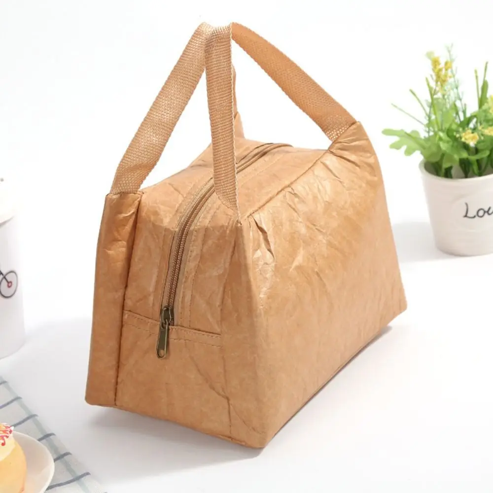 

Cooler Lunch Box Bag Thermal Breakfast Organizer Food Hand Bags Kraft Paper Bags Tote Canvas Lunch Bag Waterproof Lunch Bag