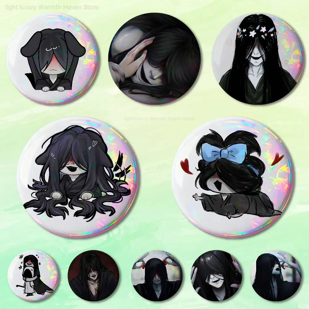 

H-Homicipher Mr C-Crawling 58mm 44mm HD Print Brooch Badges Pretty Derby Round Display Brooches Lapel Pins