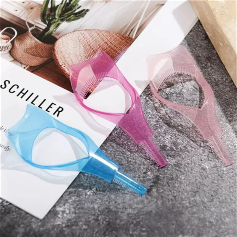 Trzywzglądowe urządzenie do pielęgnacji rzęs z uchwytem i funkcją barierową, podwójnego zastosowania do rzęs i brwi, narzędzie do pielęgnacji kosmetycznej.