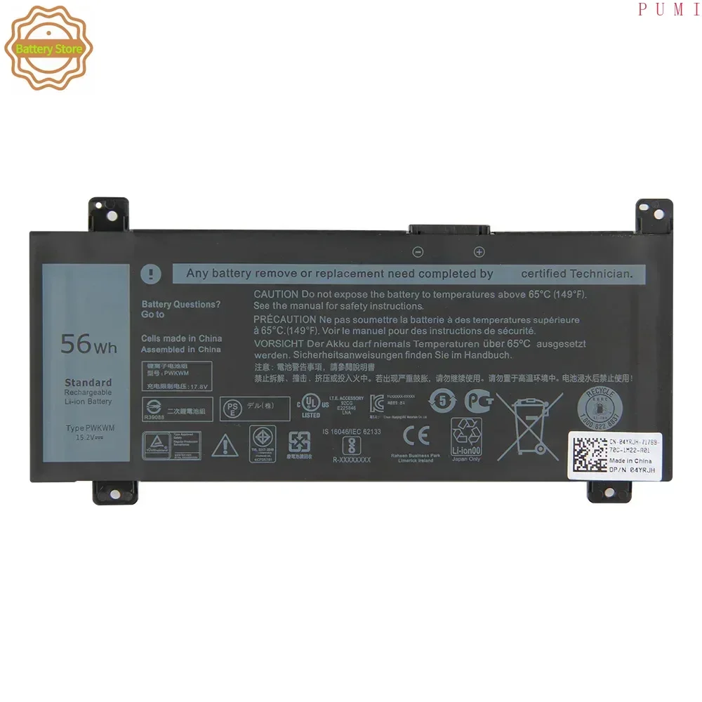 PWKWM Replacement Battery For DELL Inspiron14-7466 7467 7000 P78G 7467-D1545B/R D1745B/R 56wh High Quality Batteries With Tool