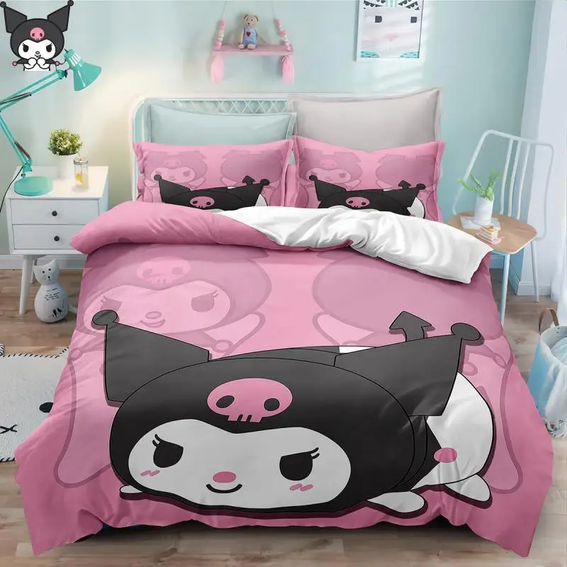 3 قطعة ورقة فتاة لطيف سينامورول سادات كورومي سانريو الكرتون الأطفال ثلاثية الأبعاد أنيمي ملاءات السرير و سادات طقم هدايا