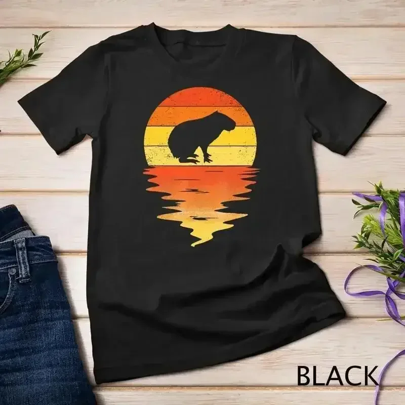 Capybara shirt 70s vintage retro sunset Capybara T Shirt Unisex T shirt