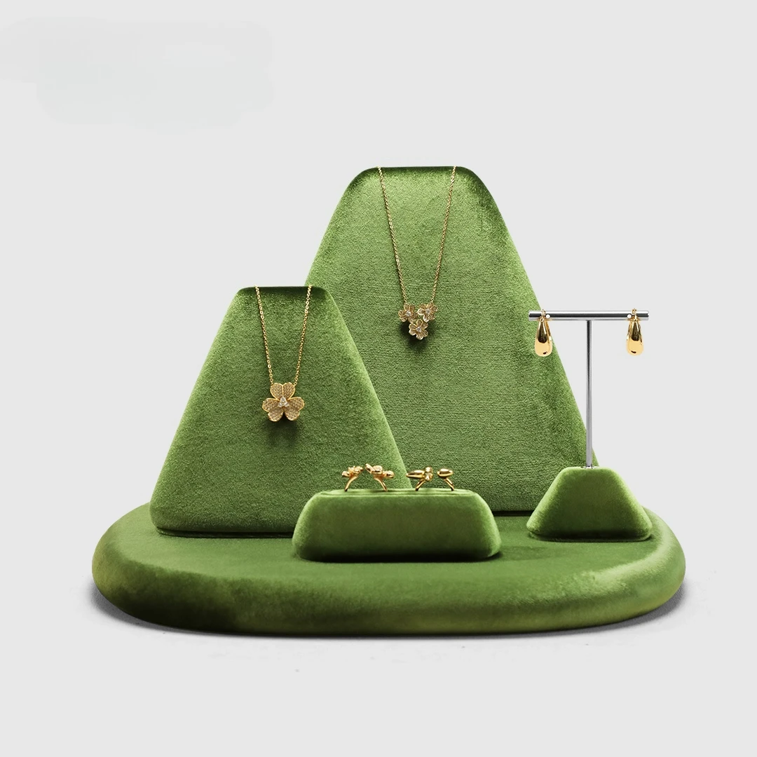 

Premium Velvet Jewelry Display Prop Shop Window Rings Earrings Necklace Jewelry Display Stand