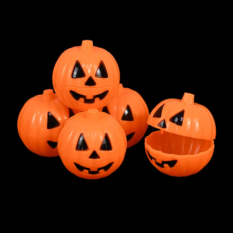 

3/6pcs Plastic Pumpkin Shaped Storage Box Halloween Party Trick Or Treat Surprise Small Pumpkin Prop Kids Mini Toy Storage Boxes