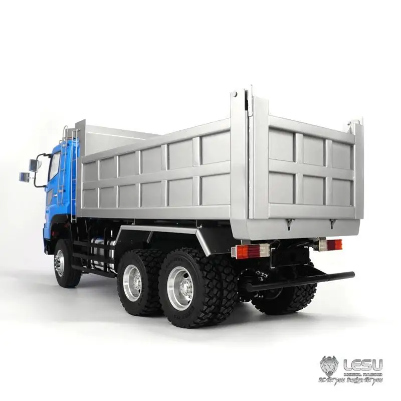 1/14 Simulation LESU truck 6X6 high torque hydraulic dump truck Chinese wind metal dump truck model