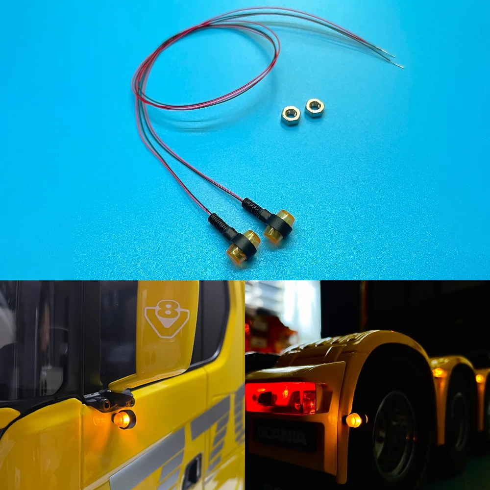 

1 пара светодиодных боковых фонарей с силуэтом боковой юбки для 1/14 Tamiya RC Truck SCANIA 770S VOLVO Mercedes-Benz MAN Toys Автозапчасти