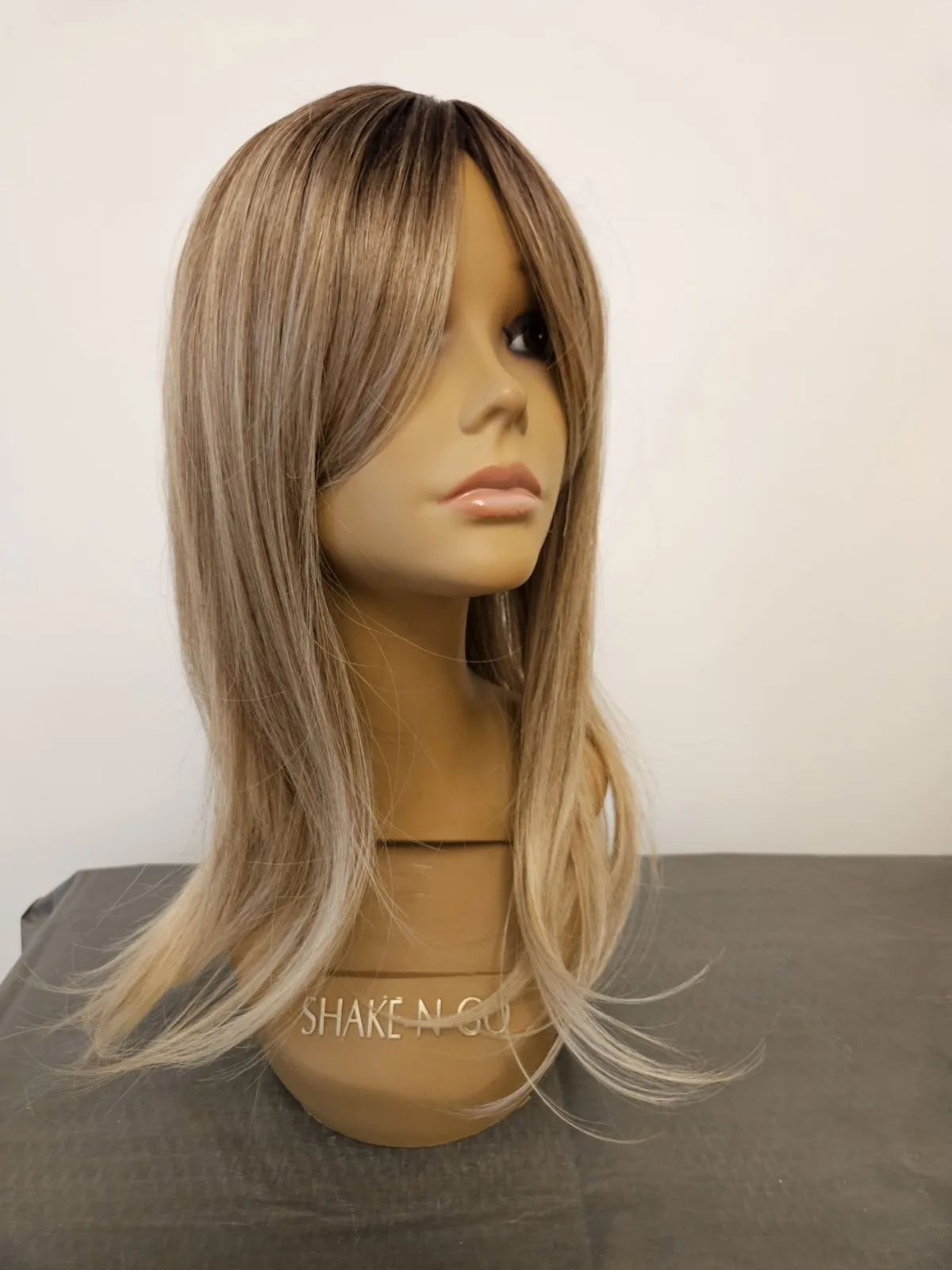 

NEW LAYERED OMBRE ASH DARK BLONDE HAIR TOPPER LONG SIDE BANGS