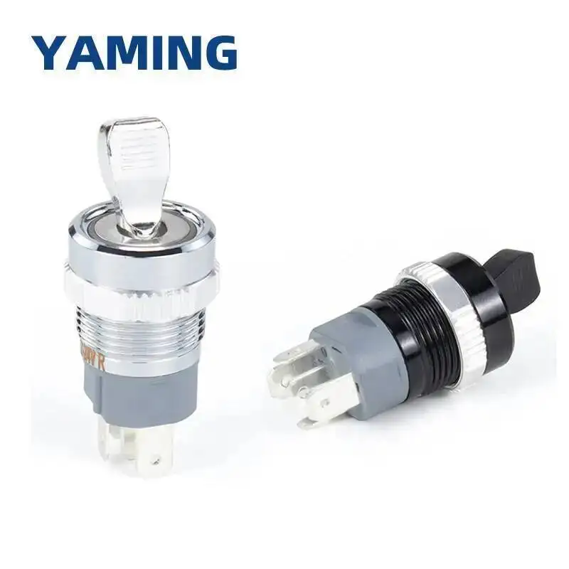 16mm Toggle Metal Button Switch Auto-bloqueio 2 Posições Com Indicador De Luz Rocker Selector De Aço Inoxidável