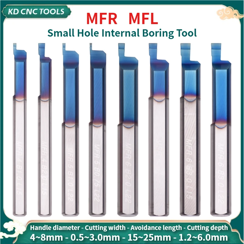 

MFR MFL Small Hole Internal Boring Tool MFR4 MFR5 MFR6 MFR8 MFL6 MFL8 B0.5 B0.75 B1.5 B2.5 B3 L15 L22 Carbide Tool Boring Bar