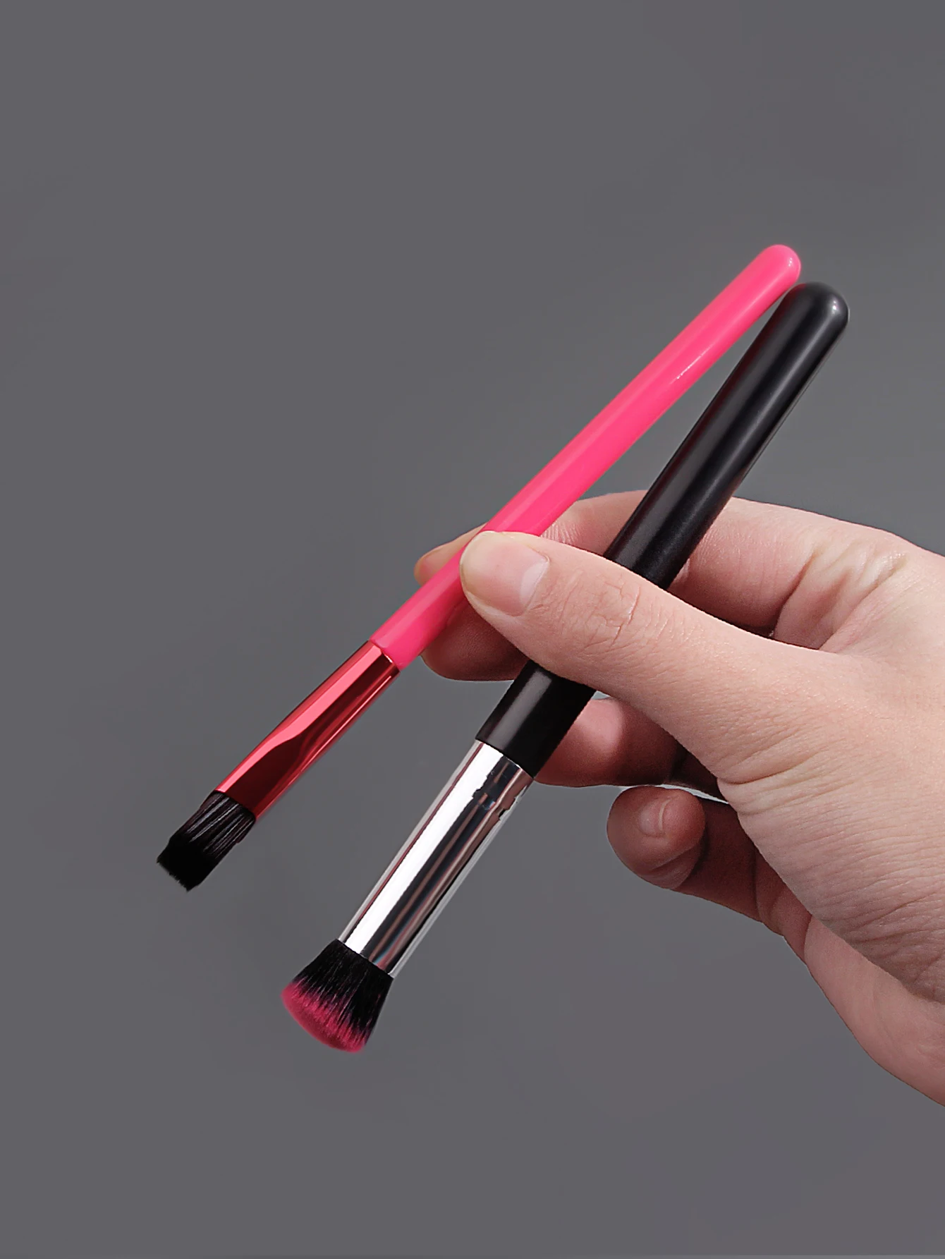 Ensemble de pinceaux de maquillage 2 pièces, pinceau anti-cernes 270, pinceau de fond de teint, pinceau à blush, outil de maquillage multifonctionnel + pinceau à sourcils coudé