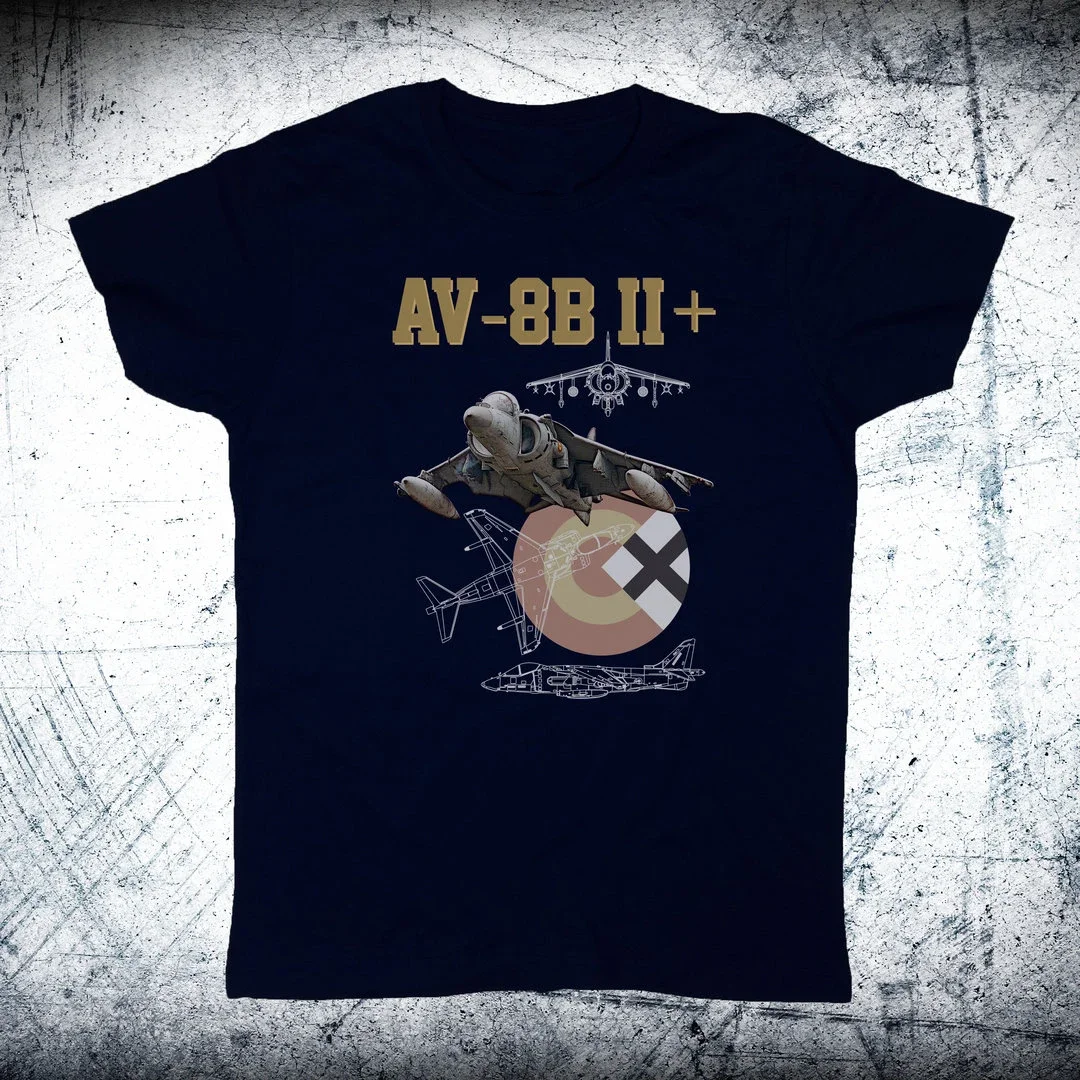 9a Escuadrilla De Aeronaves De La Armada Española AV-8B II Camiseta Harrier. Camiseta de algodón de verano de manga corta con cuello redondo para hombre nueva