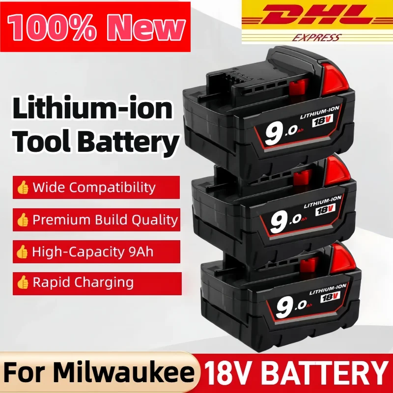 

For Milwaukee M18 18V 6.0Ah/9.0Ah/12.0Ah Battery Li-Ion Replacement Battery, For 18V 48-11-2830 0730-20 Tools battery HOT