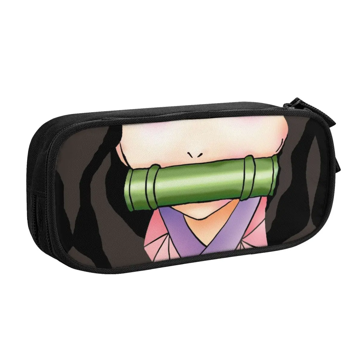 Custom Demon Slayer Nezuko School Pencil Case Girl Boy Large Capacity Cute Cartoon Pencil Pouch Students Stationery