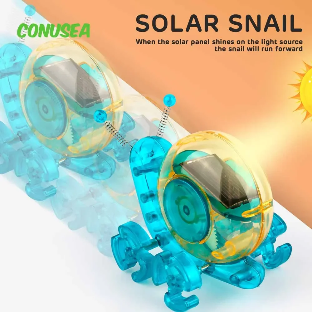 Solar Technological Gadgets Solar Power Energy Snail Car Children's Toy Science Technology Novel Toys for Children gifts