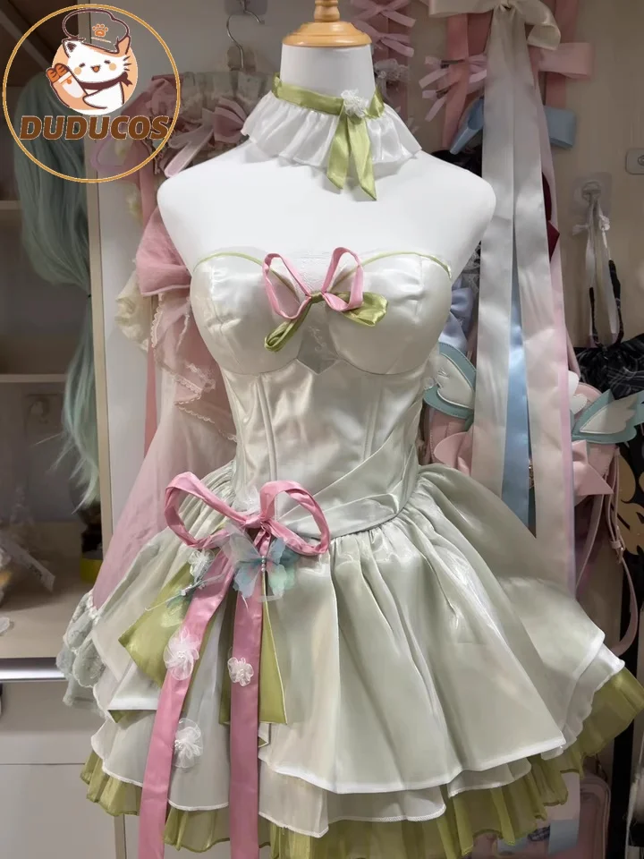 Fluttershyy cosplay traje DUDU-SR verde vestido curto floresta feminino traje fluttershyy peruca cosplay natal