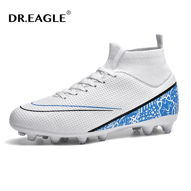 

DR.EAGLE Professional Unisex Soccer Shoes High Ankle Kids Non-Slip Football Boots FG/TF Outdoor Grass Cleats Men Soccer Boots