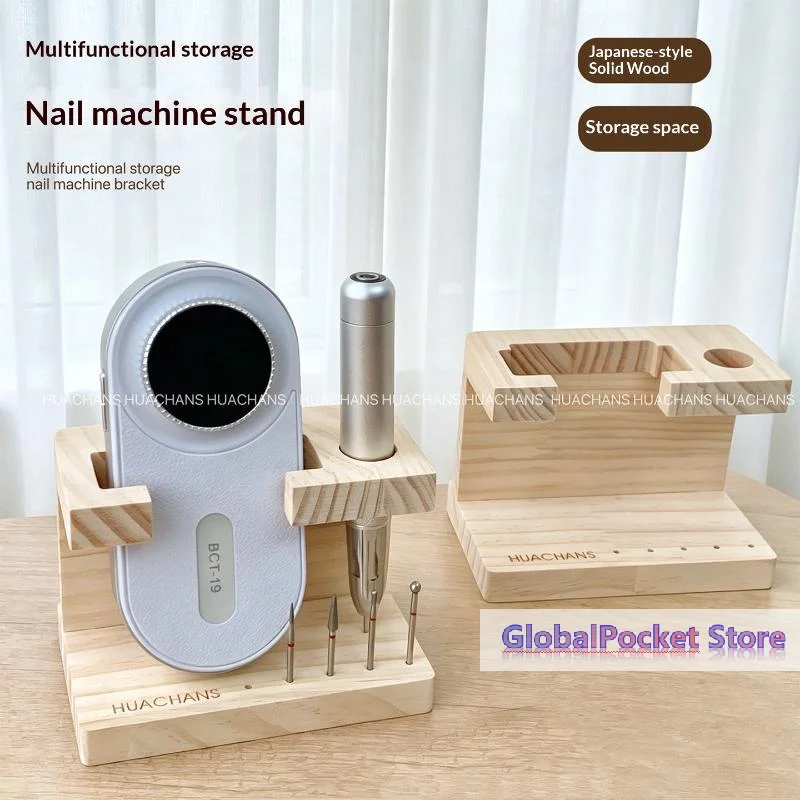 [TG823]1Pcs Summer Nail Drill Machine Bits Wooden Holder Nail Training Nail Art Accessories DIY Manicure Storage Rack