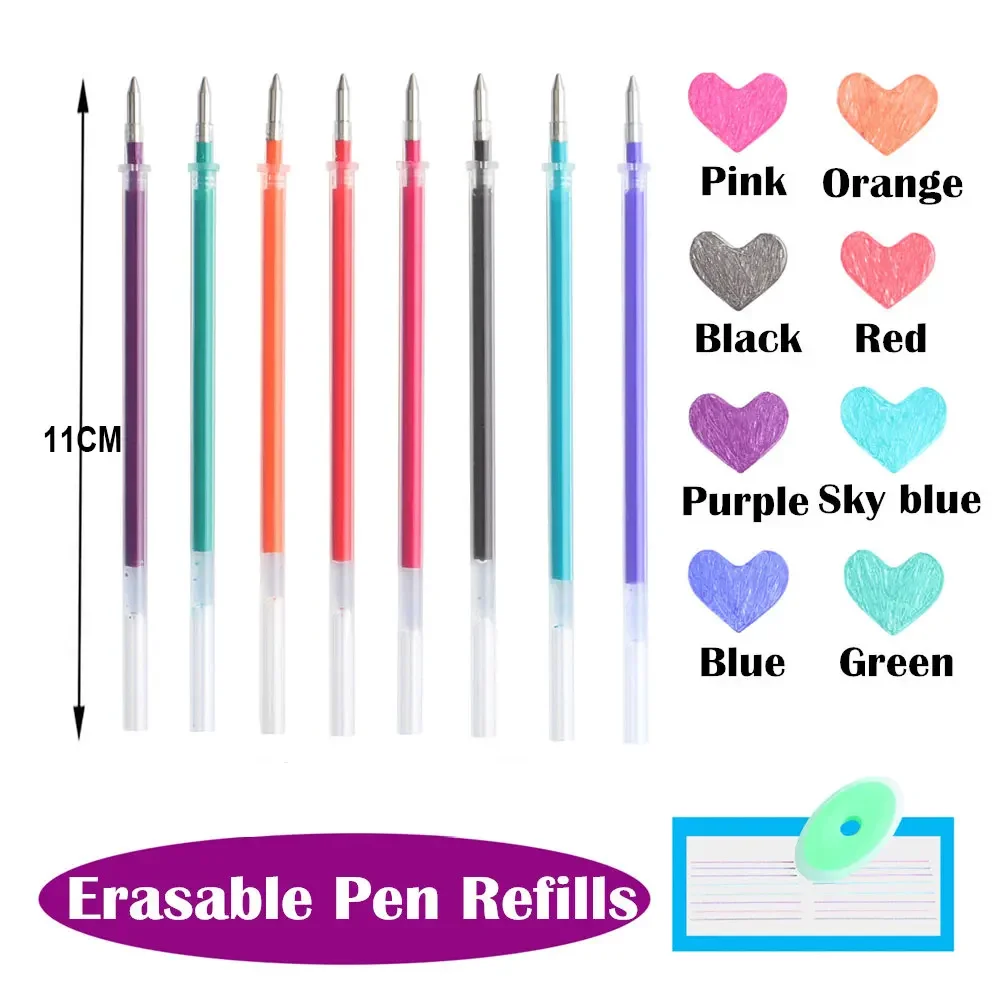8PCS/set Erasable Pen Suitable 0.5mm Refills 8 Color Creative Kawaii Drawing Tools Gel Pens Sets School Office Stationery
