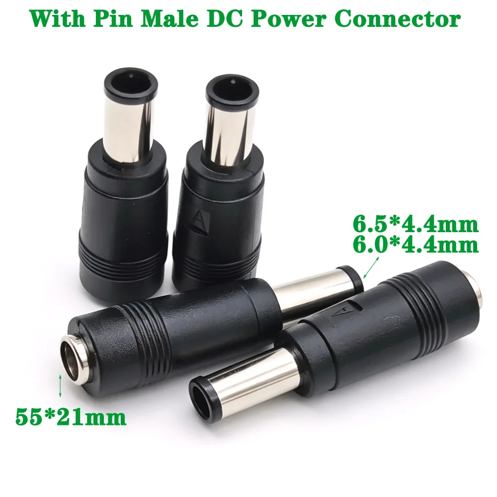 1-10pcs 5.5*2.1mm Female to 6.0 6.5 x4.4mm Male DC Power Connector Adapter Laptop 5.5*2.1 6.5 *4.4 6.0 *4.4