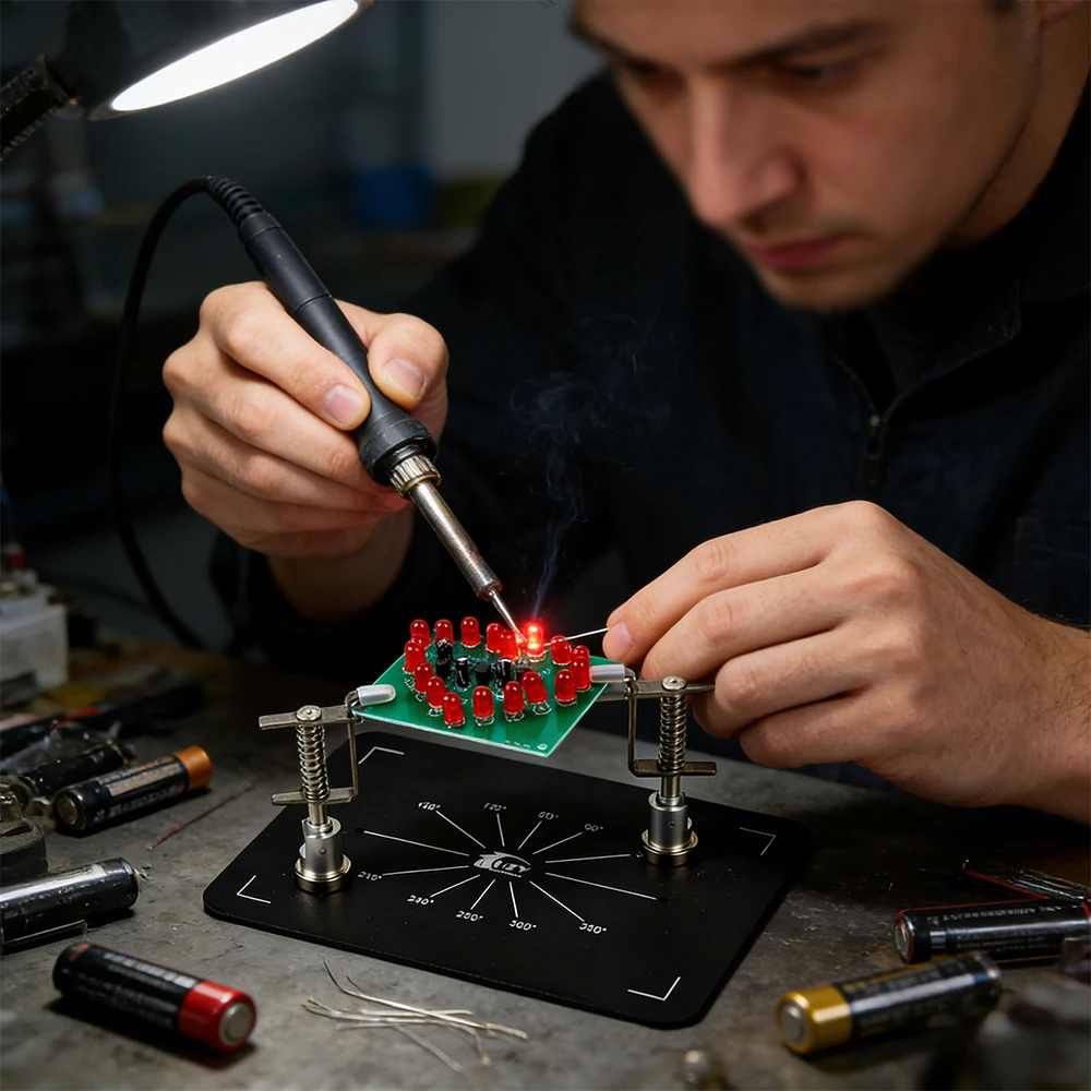 HZY Universal-Leiterplattenhalter Lötplattform mit Magnetfuß, fester Klemme, verstellbar für Leiterplatten-Elektronik-Reparaturset – Detail 15